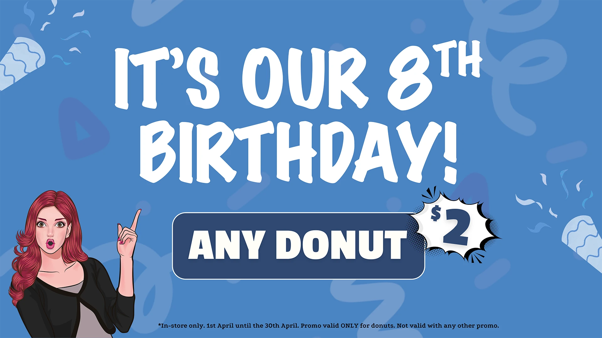 8th Birthday Promo $2 Donuts 2026